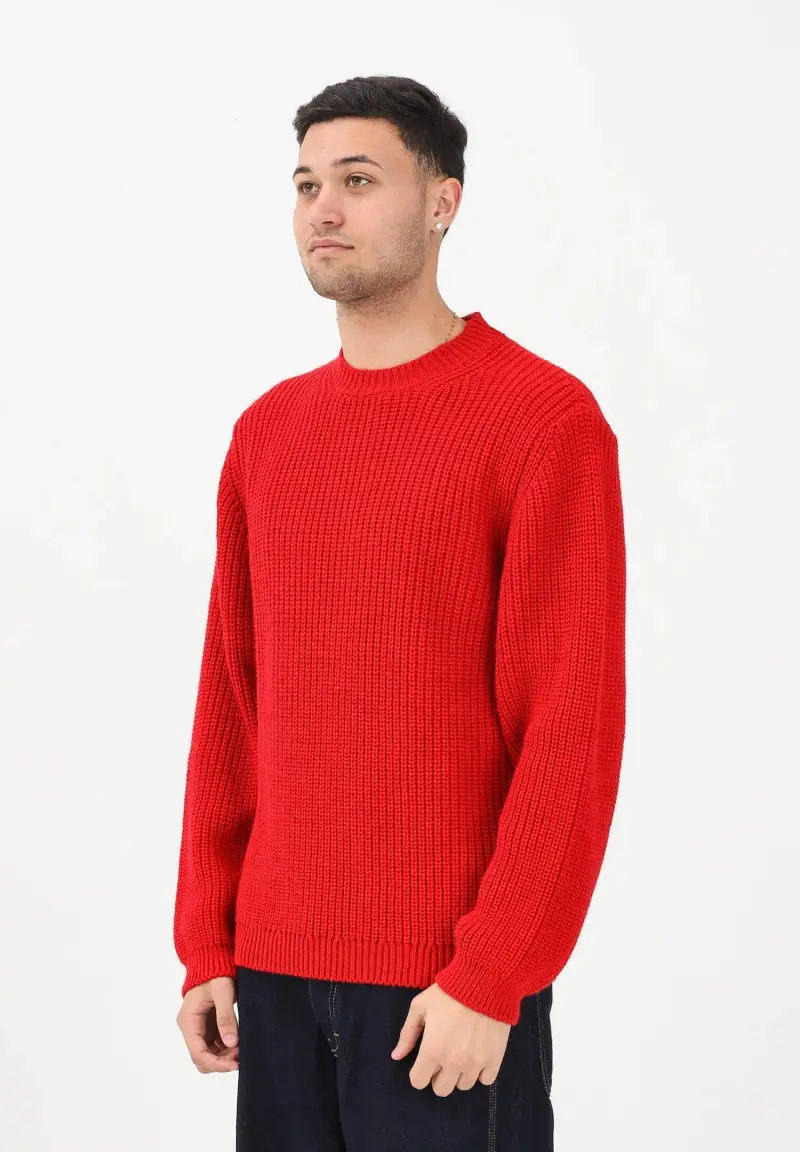 Maglione girocollo rosso da uomo