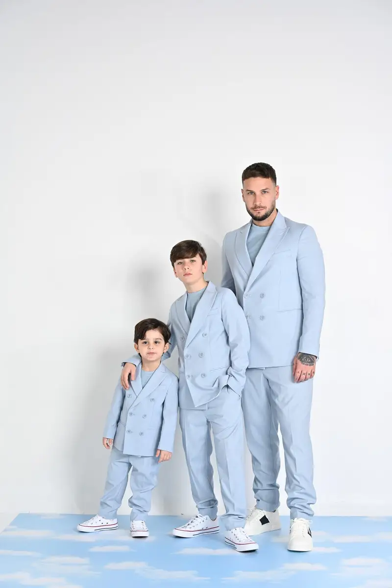 I'M BRIAN Pantalone azzurro polvere da bambino miniatura 3