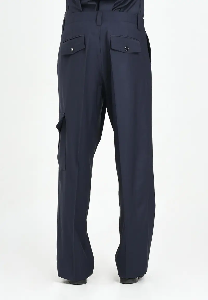 I'M BRIAN Pantalone cargo blu da uomo miniatura 2