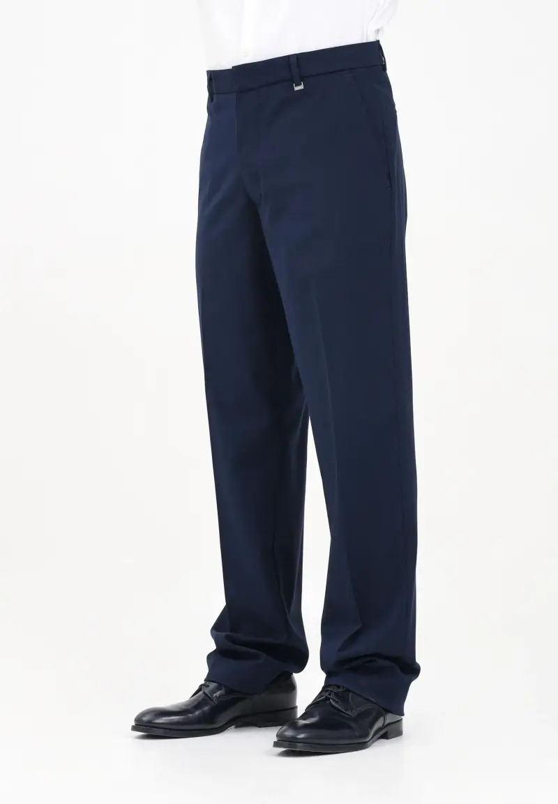 Pantalone elegante blu da uomo con vestibilità ampia