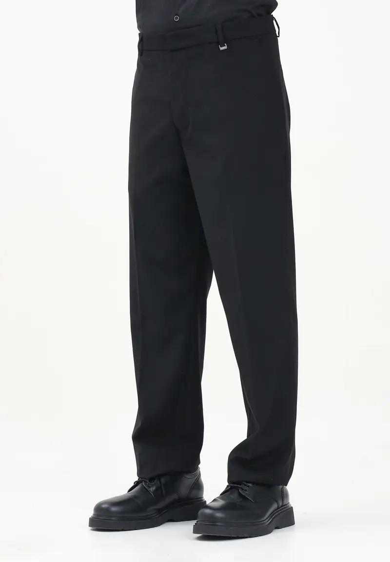 I'M BRIAN Pantalone elegante nero da uomo con vestibilità ampia