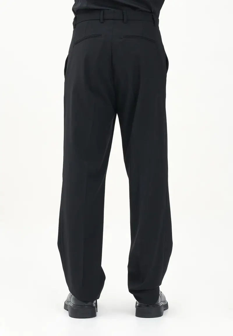 I'M BRIAN Pantalone elegante nero da uomo con vestibilità ampia miniatura 2