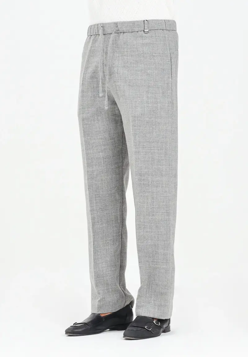 Pantalone grigio mélange da uomo
