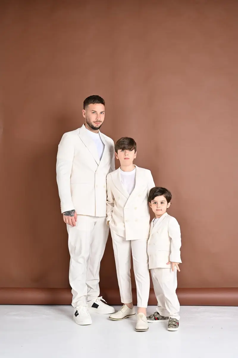 I'M BRIAN Pantalone panna da bambino miniatura 3