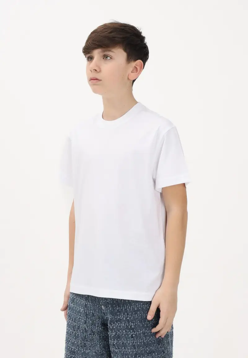 T-shirt a manica corta bianca da bambino