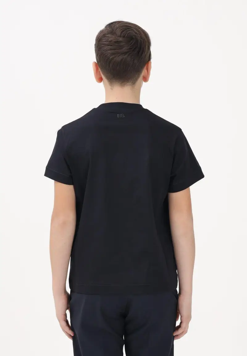 T-shirt a manica corta blu da bambino miniatura 2