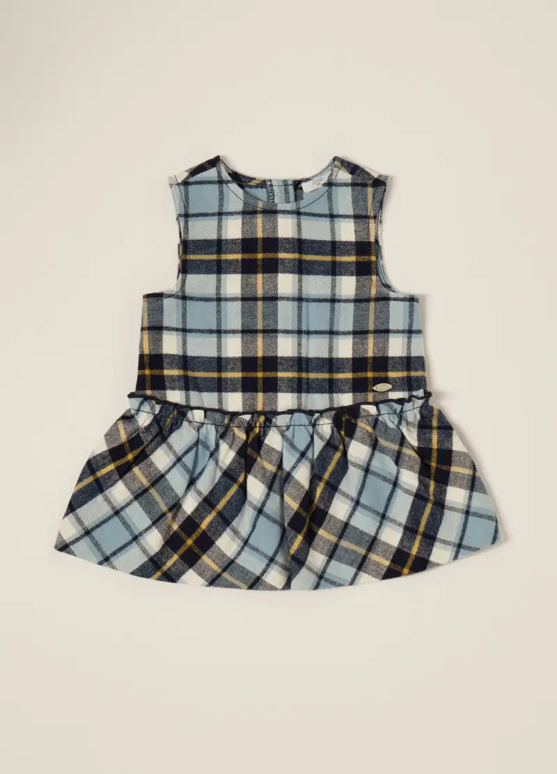 Abito Azzurro In Misto Cotone, Neonata, Multicolor