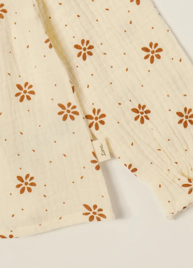 Camicia Beige A Maniche Lunghe Con Colletto Decorativo, Neonata, Beige miniatura 3