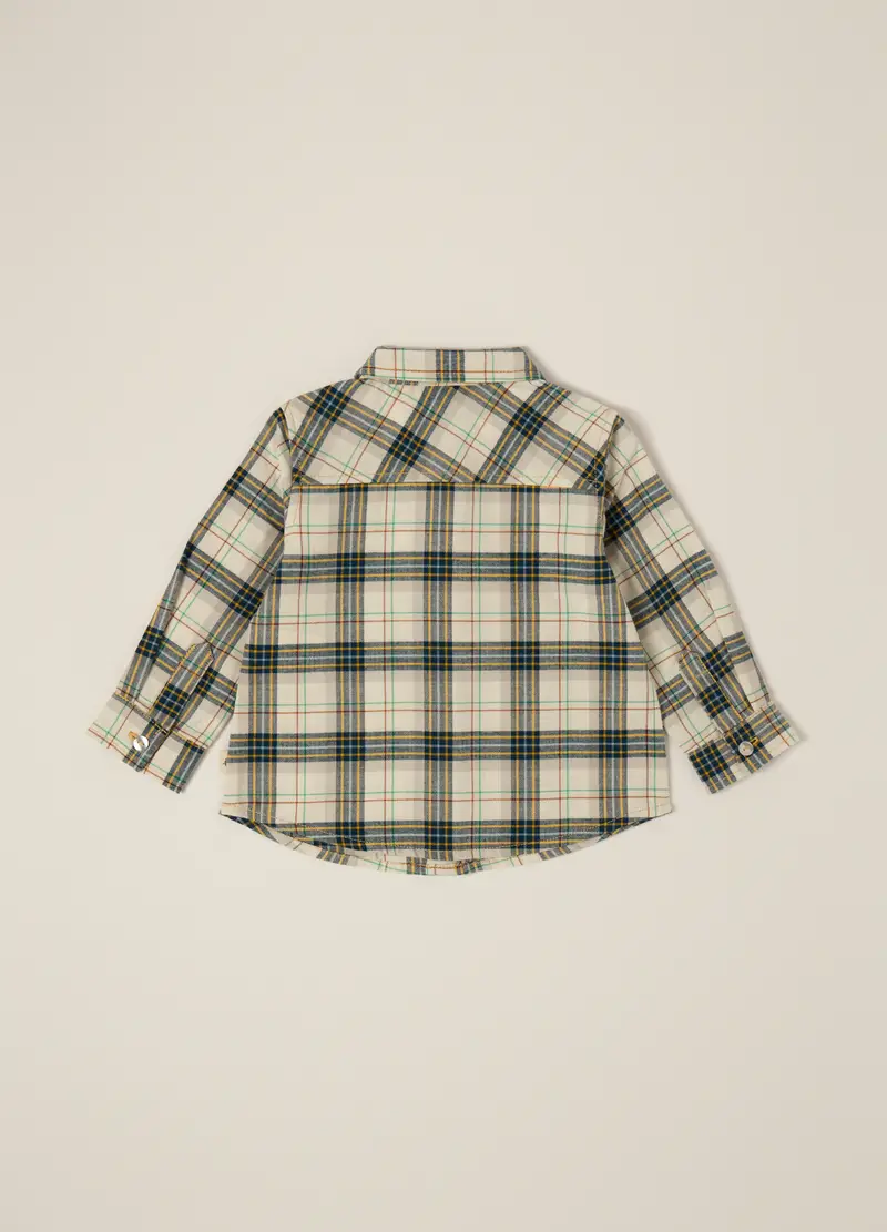 Camicia Multicolor A Quadri In Cotone, Neonato, Multicolor miniatura 2