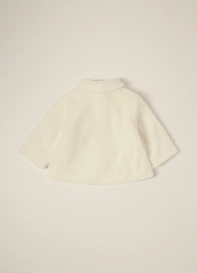 Cappotto In Eco Fur Iana Neonata, Bianco miniatura 2
