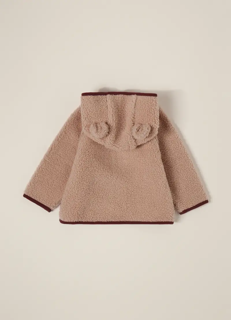 Giacca Beige In Sherpa Con Cappuccio, Neonata, Multicolor miniatura 2