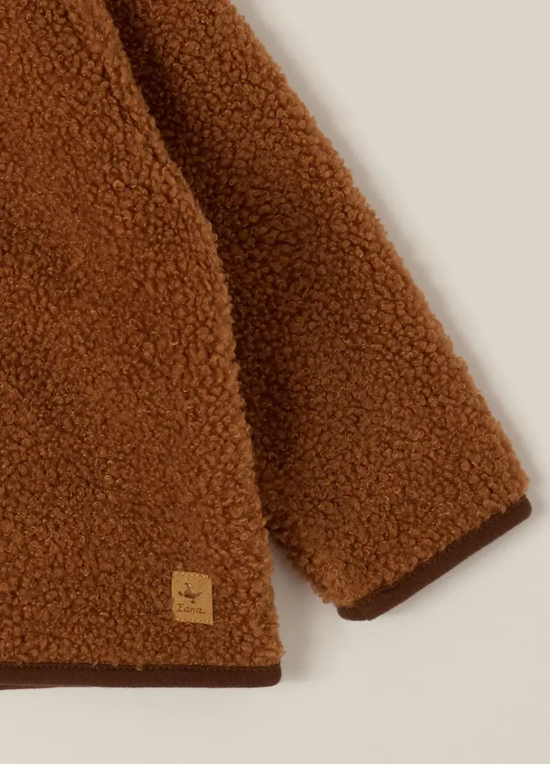 Giacca Marrone In Tessuto Sherpa Per Neonato, Marrone miniatura 3