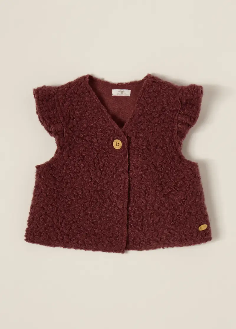 Gilet Rosso In Misto Tessuto, Neonata, Viola