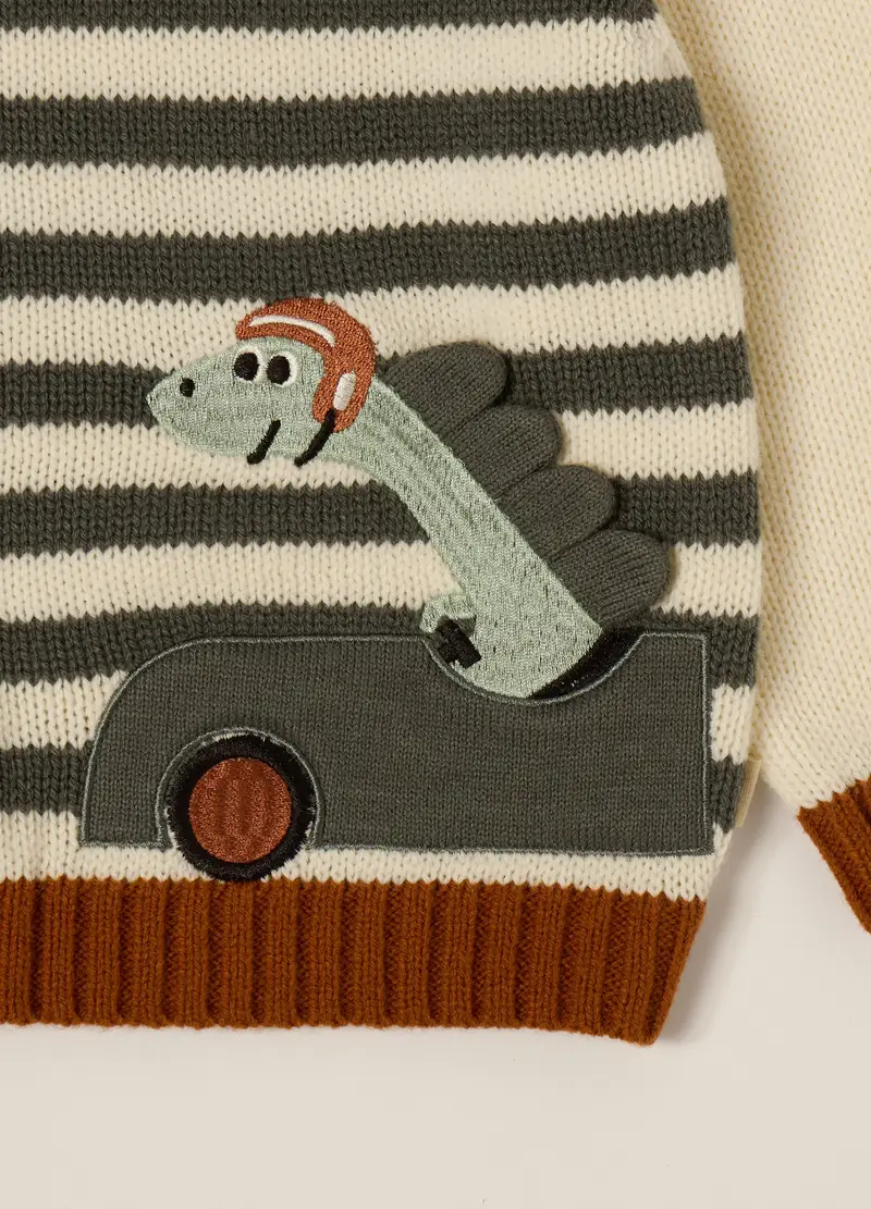 Girocollo Tricot Iana Neonato, Bianco miniatura 3