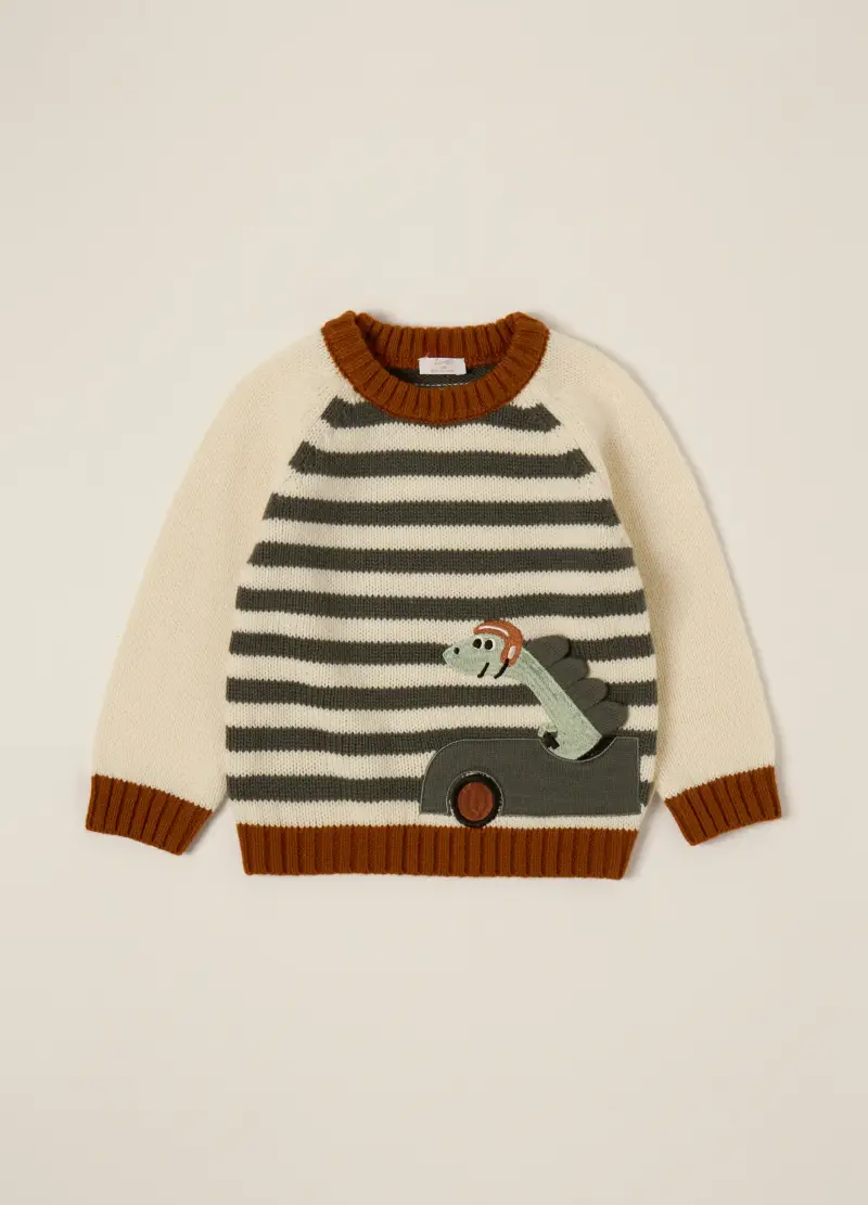 Girocollo Tricot Iana Neonato, Bianco