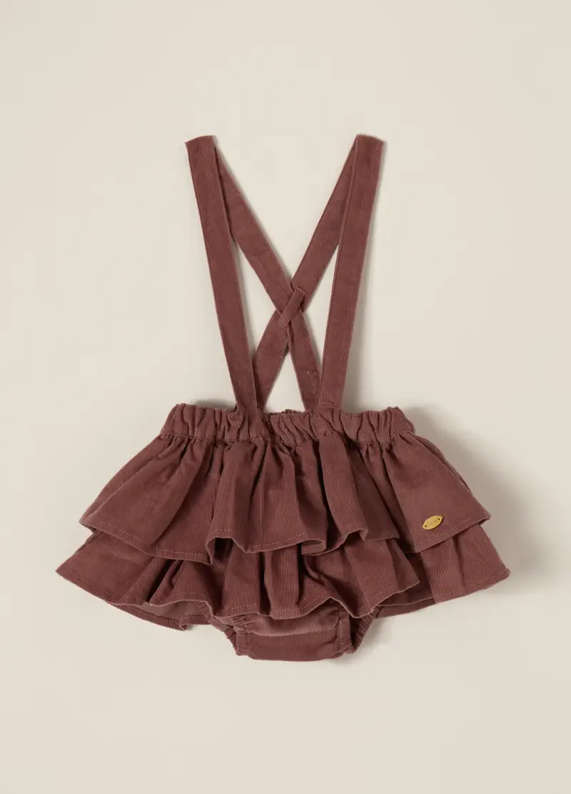 Gonna A Balze In Velluto A Coste Iana Neonata, Marrone