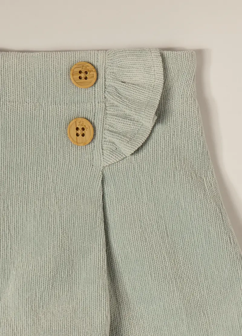 Gonna Azzurra Elasticizzata In Velluto A Coste, Neonata, Verde miniatura 3