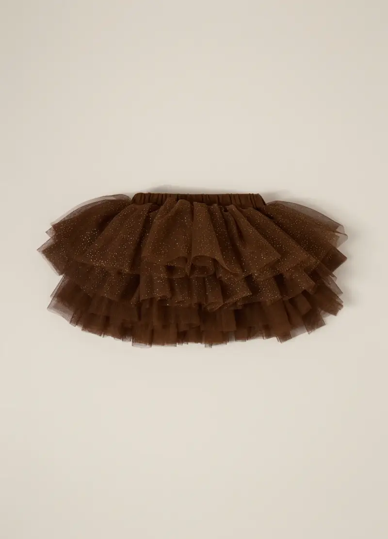 Gonna In Tulle Iana Neonata, Marrone miniatura 2
