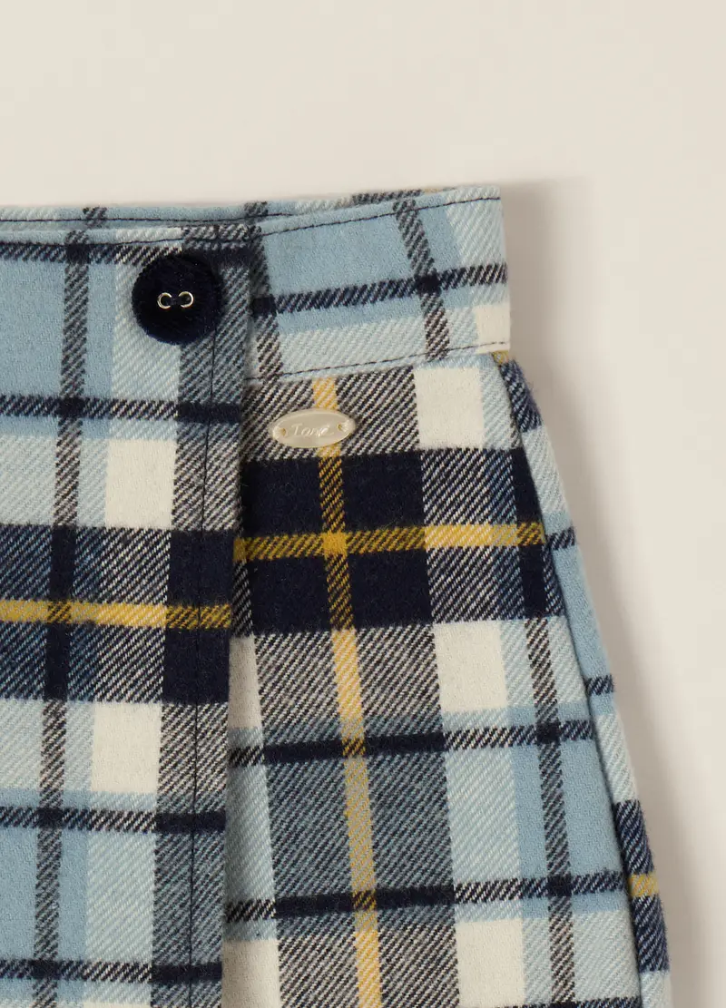 , Gonna Scozzese Azzurra Per Bambina, Neonata, Multicolor miniatura 3