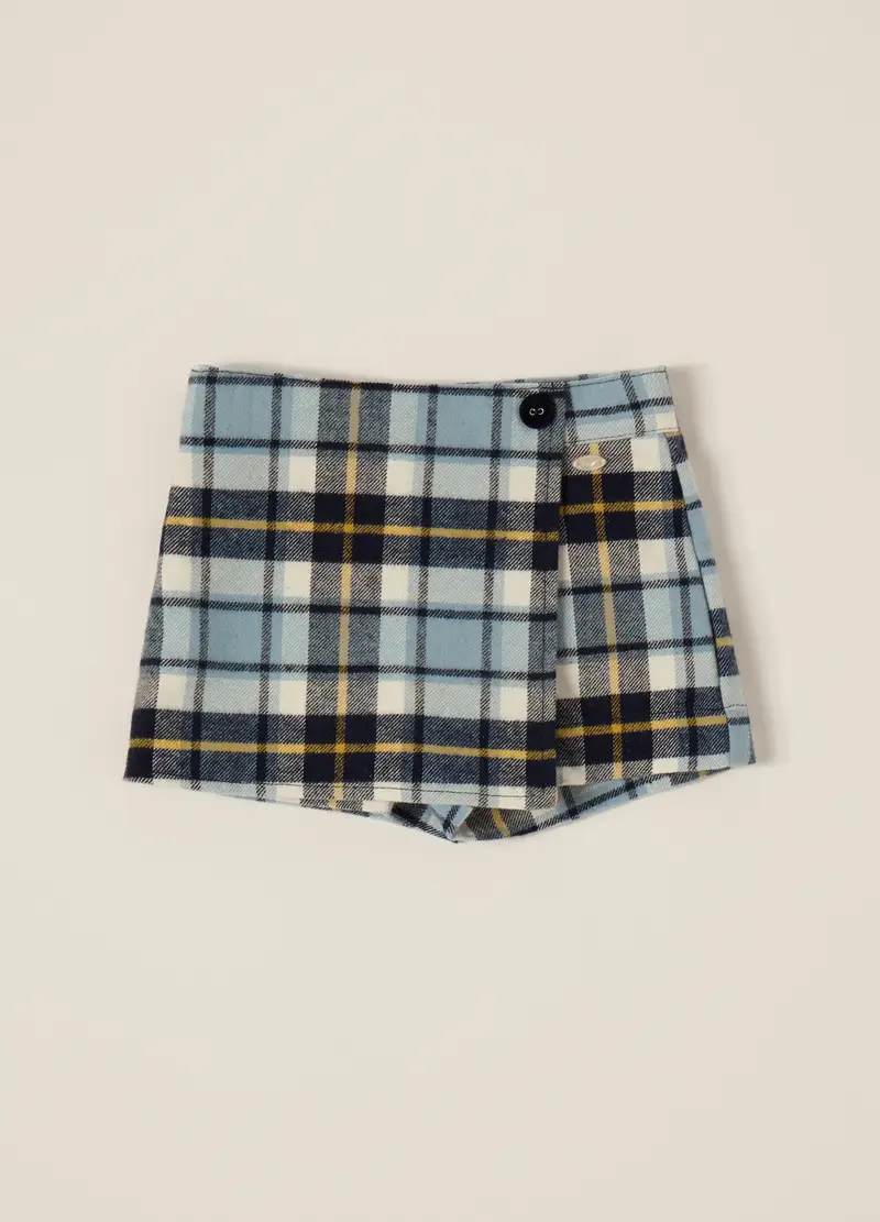 Gonna Scozzese Azzurra Per Bambina, Neonata, Multicolor