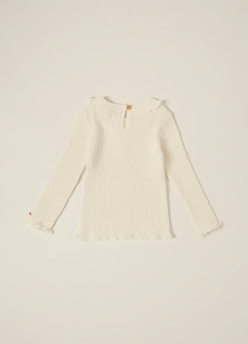 Maglia Bianca A Maniche Lunghe Con Ricami, Neonata, Bianco miniatura 2