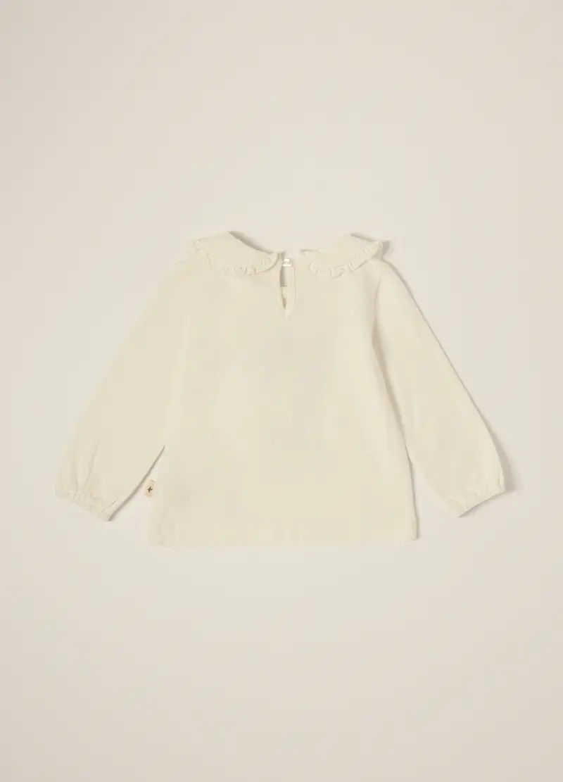 Maglia Bianca A Maniche Lunghe Con Stampa Di Gatto, Neonata, Bianco miniatura 2