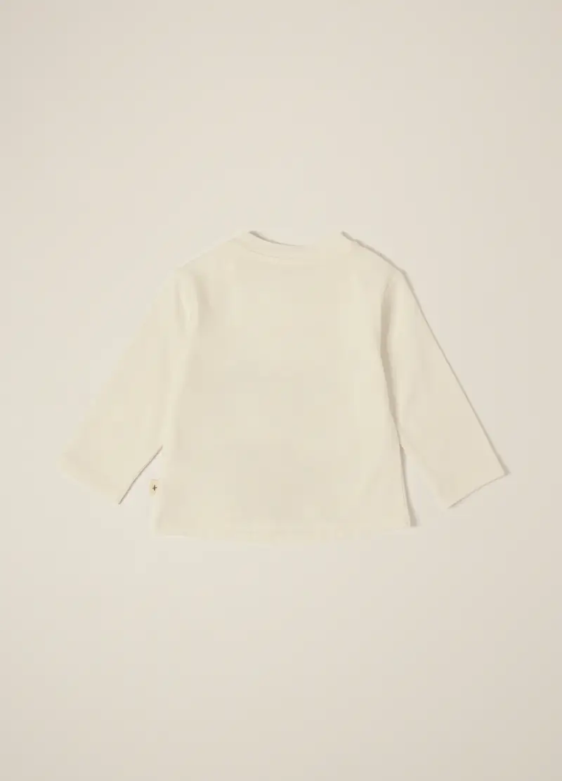 Maglia Bianca A Maniche Lunghe In Cotone Per Neonato, Bianco miniatura 2