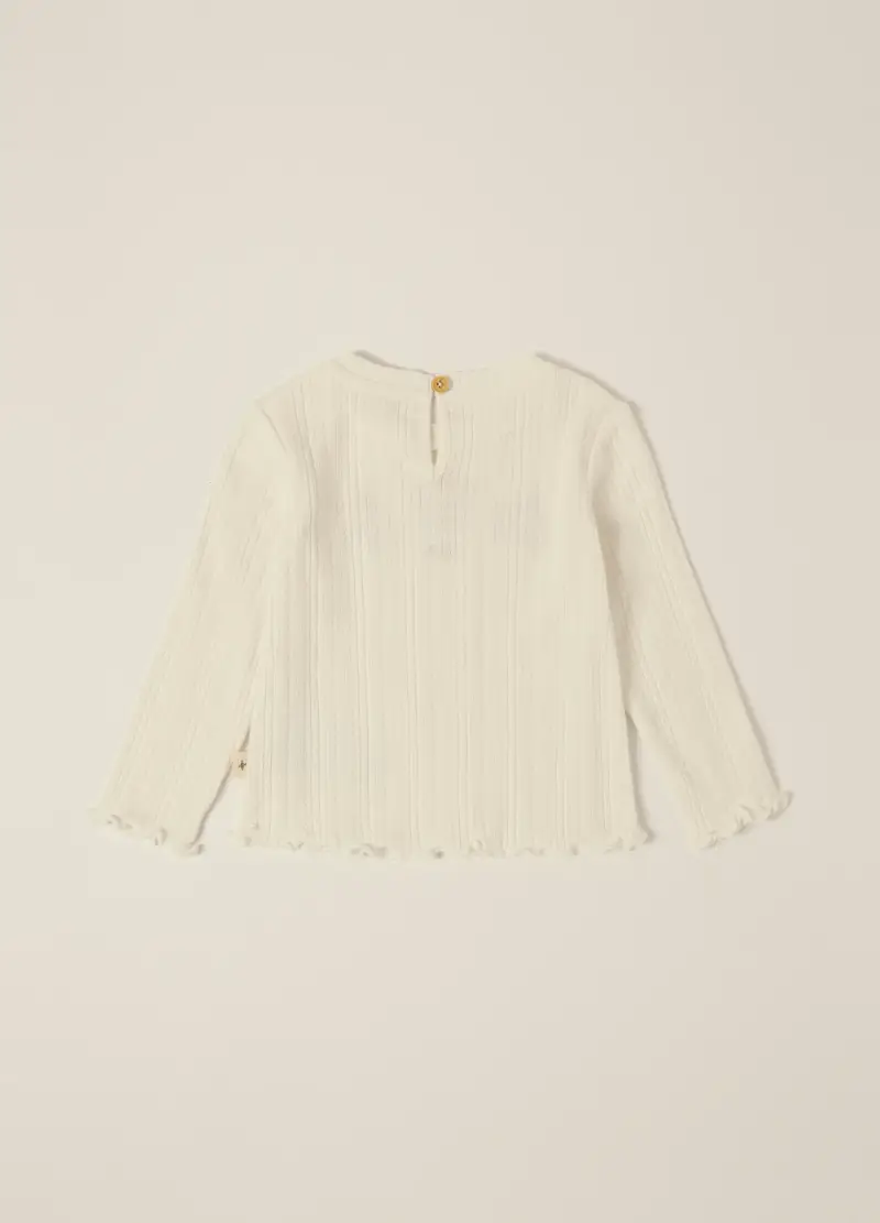 Maglia Bianca A Maniche Lunghe Per Neonata, Bianco miniatura 2