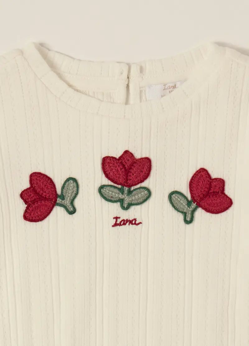 Maglia Bianca A Maniche Lunghe Per Neonata, Bianco miniatura 3