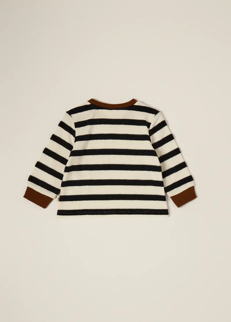 Maglietta A Righe Bianca E Nera A Maniche Lunghe, Neonato, Multicolor miniatura 2