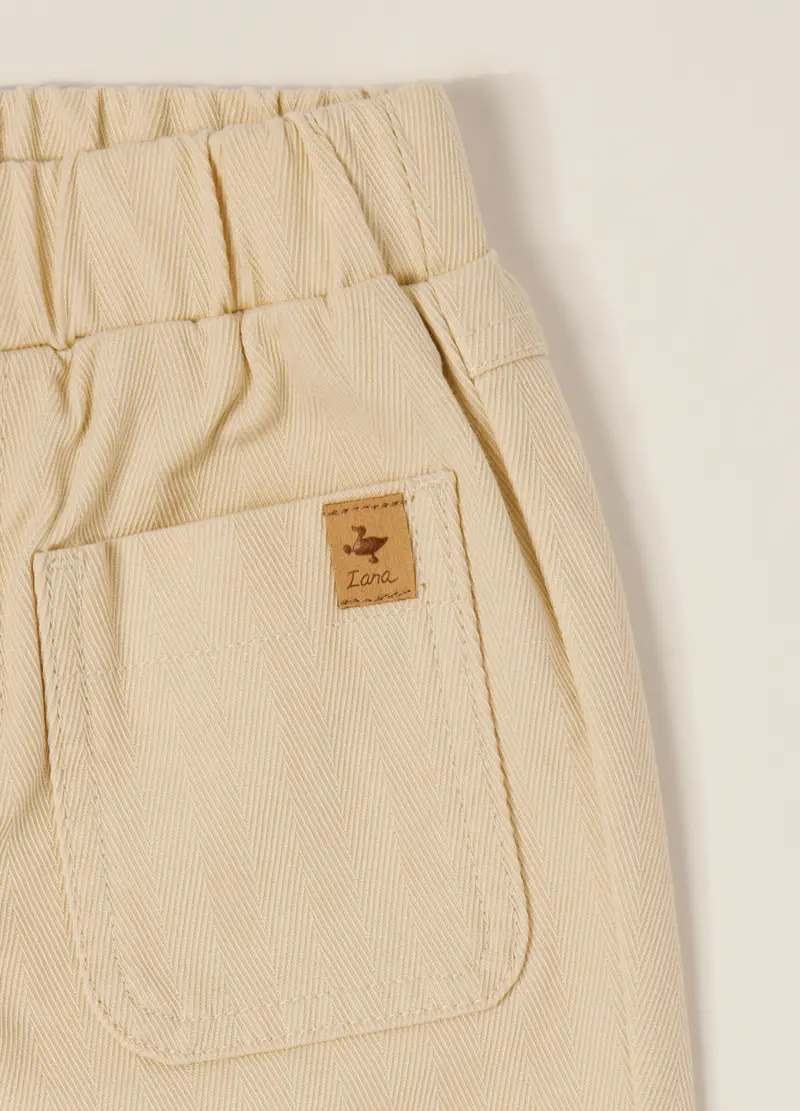 Pantaloni Beige Elasticizzati Per Neonato, Beige miniatura 3