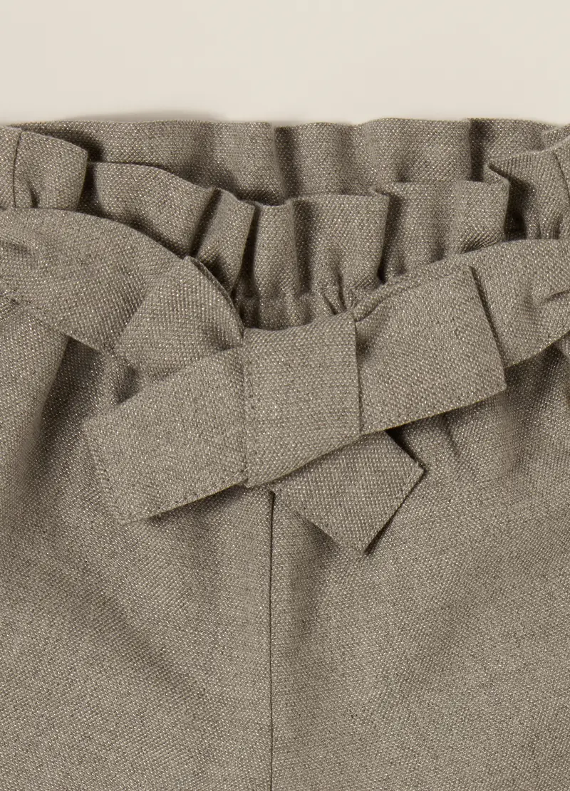 Iana Pantaloni Paper Bag Grigi per Bambina miniatura 3
