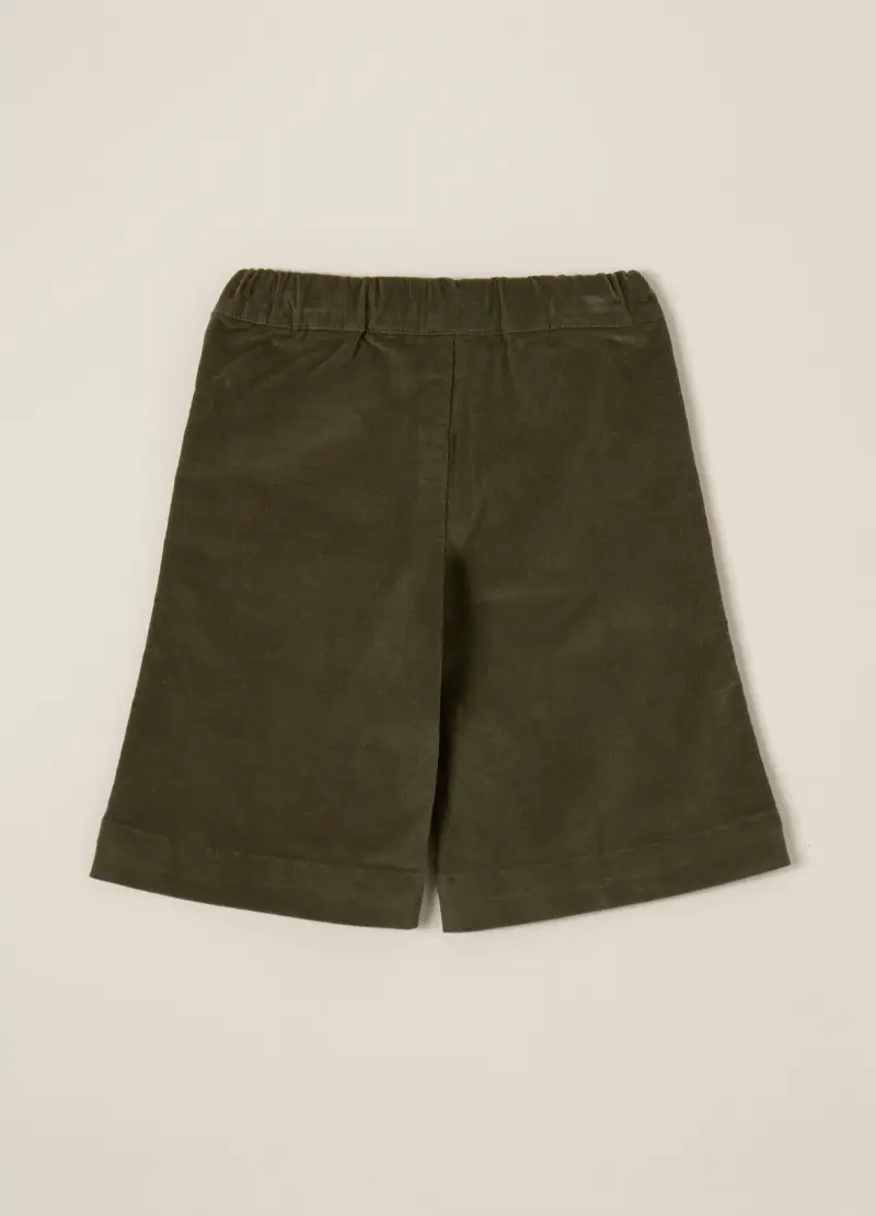 Iana Pantaloni Wide Leg Neonata Verde in Velluto a Coste miniatura 2