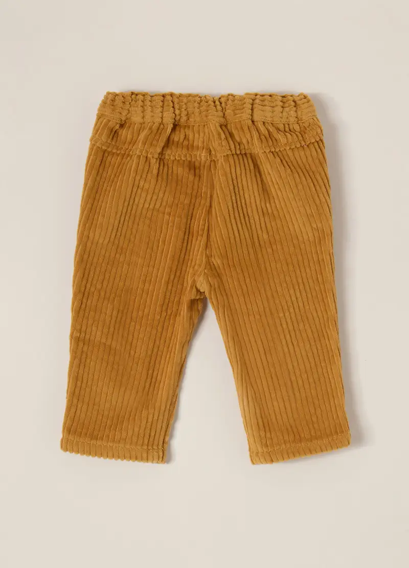 Pantaloni Marroni In Cotone Per Neonato, Giallo miniatura 2