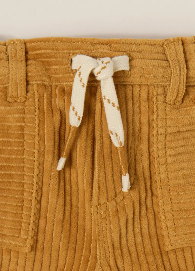 Pantaloni Marroni In Cotone Per Neonato, Giallo miniatura 3