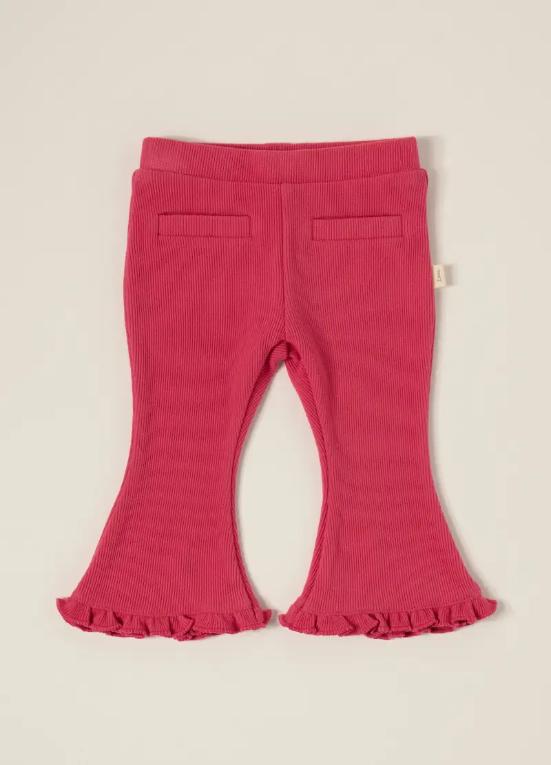 Pantaloni Rosa Elasticizzati Con Volant, Neonata, Rosa miniatura 2