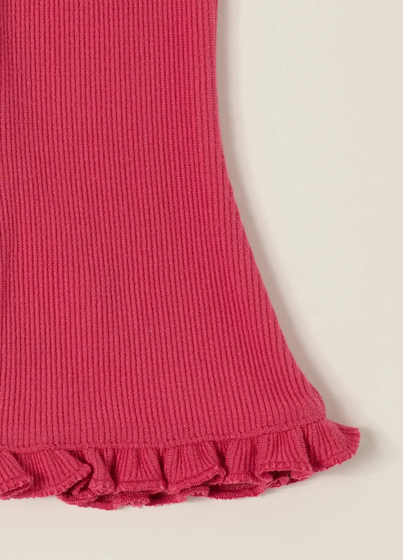 Pantaloni Rosa Elasticizzati Con Volant, Neonata, Rosa miniatura 3