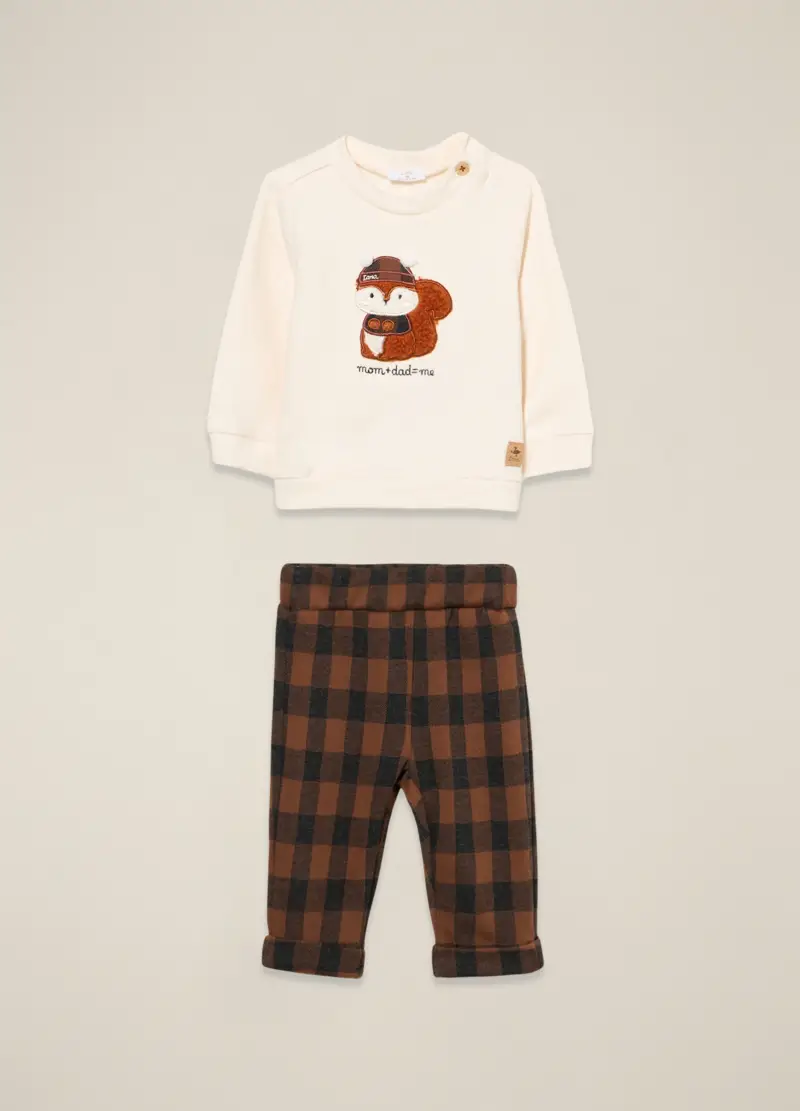 Set Felpa Pantalone In Misto Cotone Multicolor Da Neonato Regular Fit, Multicolor