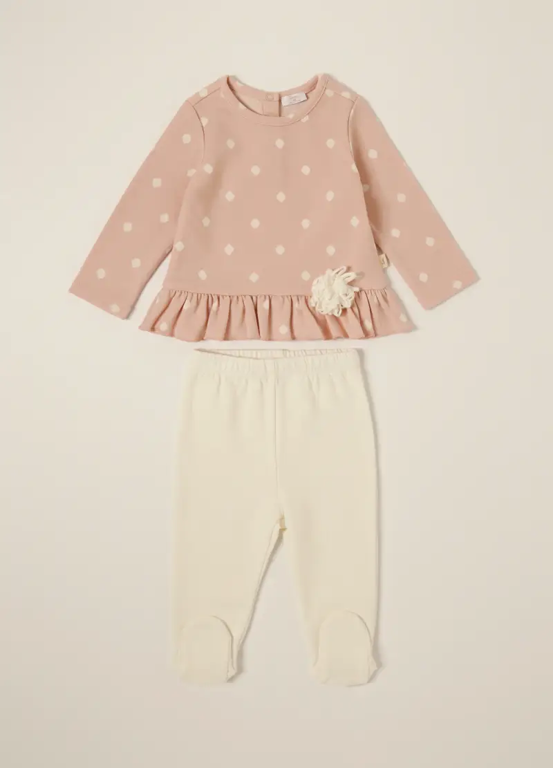 Set Rosa In Cotone Elasticizzato Per Neonato, Neonata, Rosa