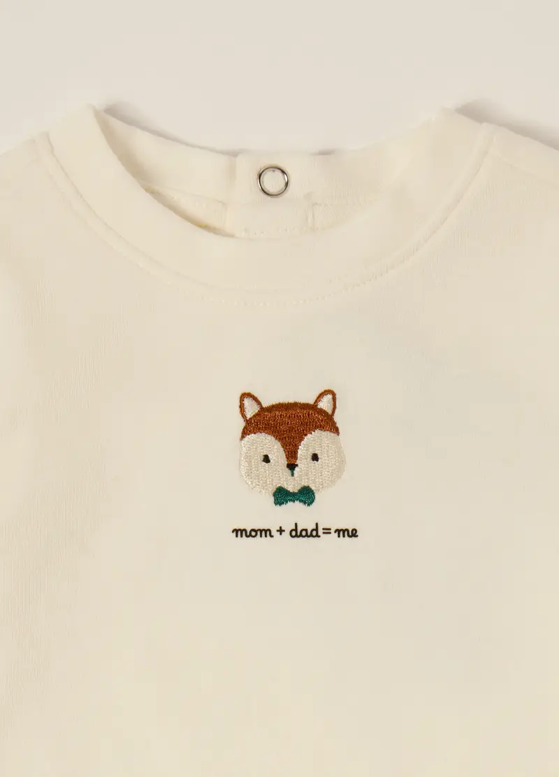 Set Salopette + T-shirt Iana Neonato, Marrone miniatura 3