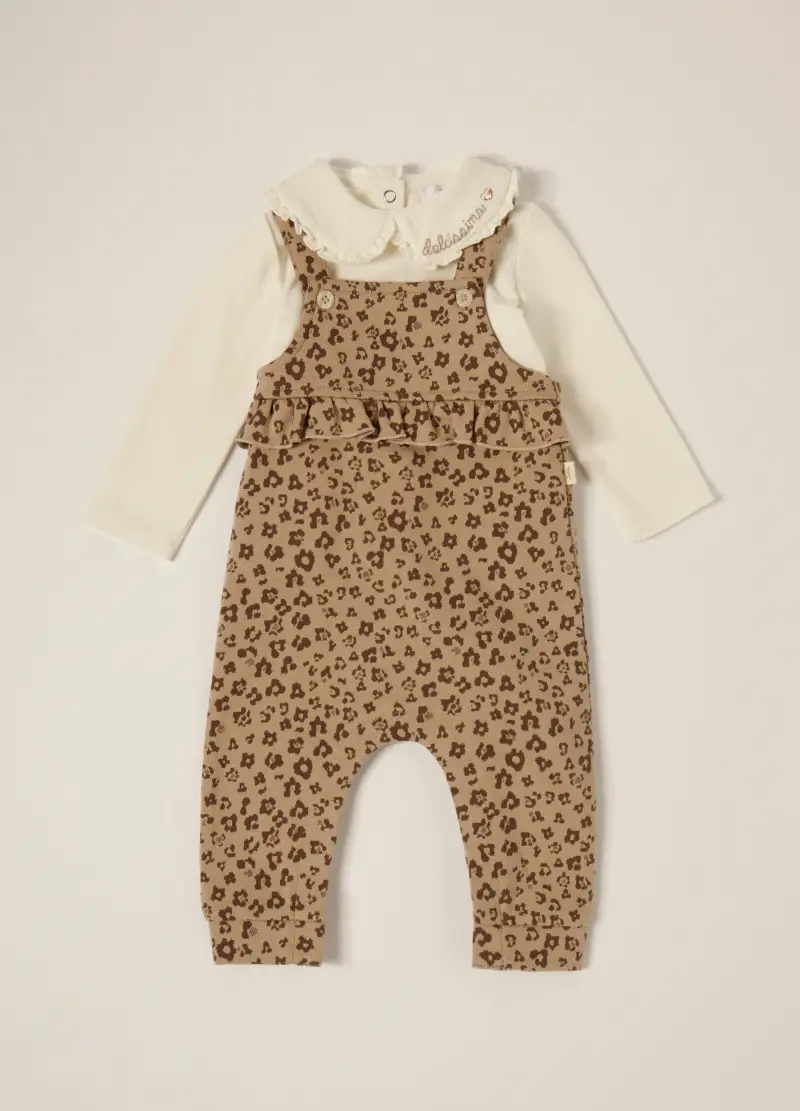 Set Tutina + T-shirt Iana Neonata, Bianco