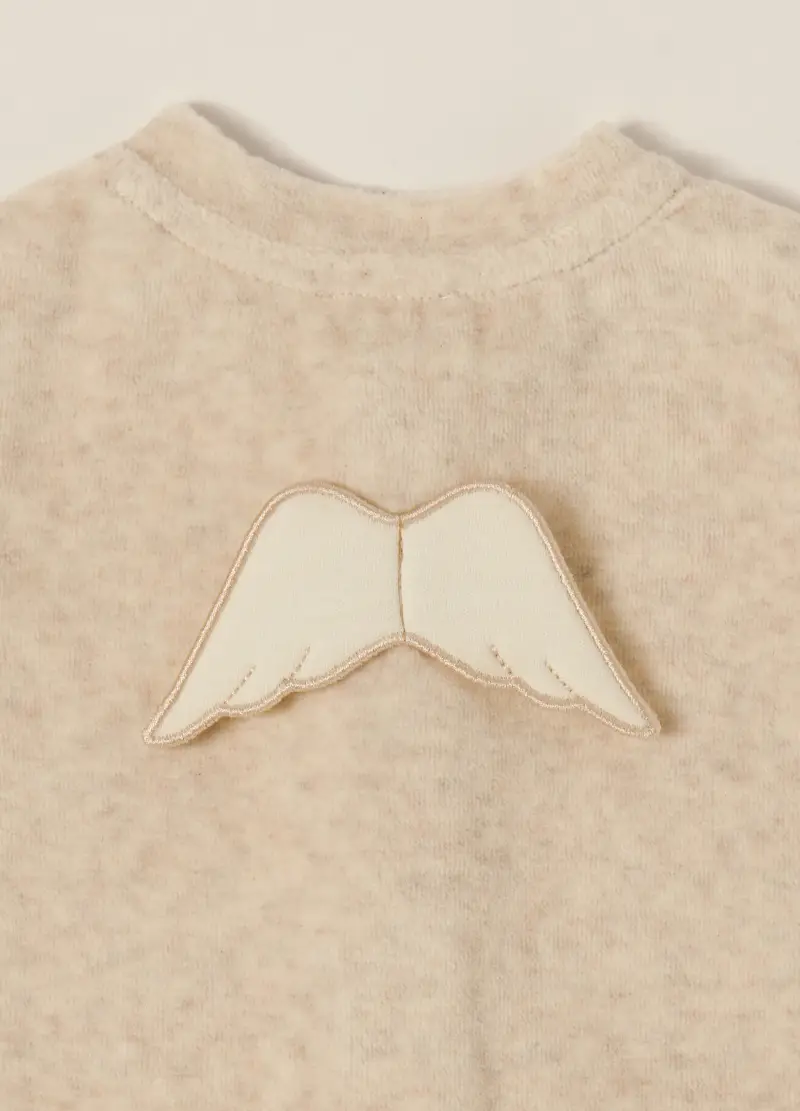 Tutina Beige In Misto Cotone Per Neonato, Beige miniatura 3