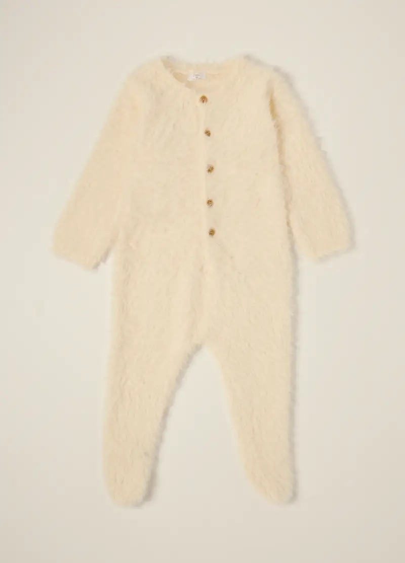 Tutina In Eco Fur Iana, Neonato, Bianco