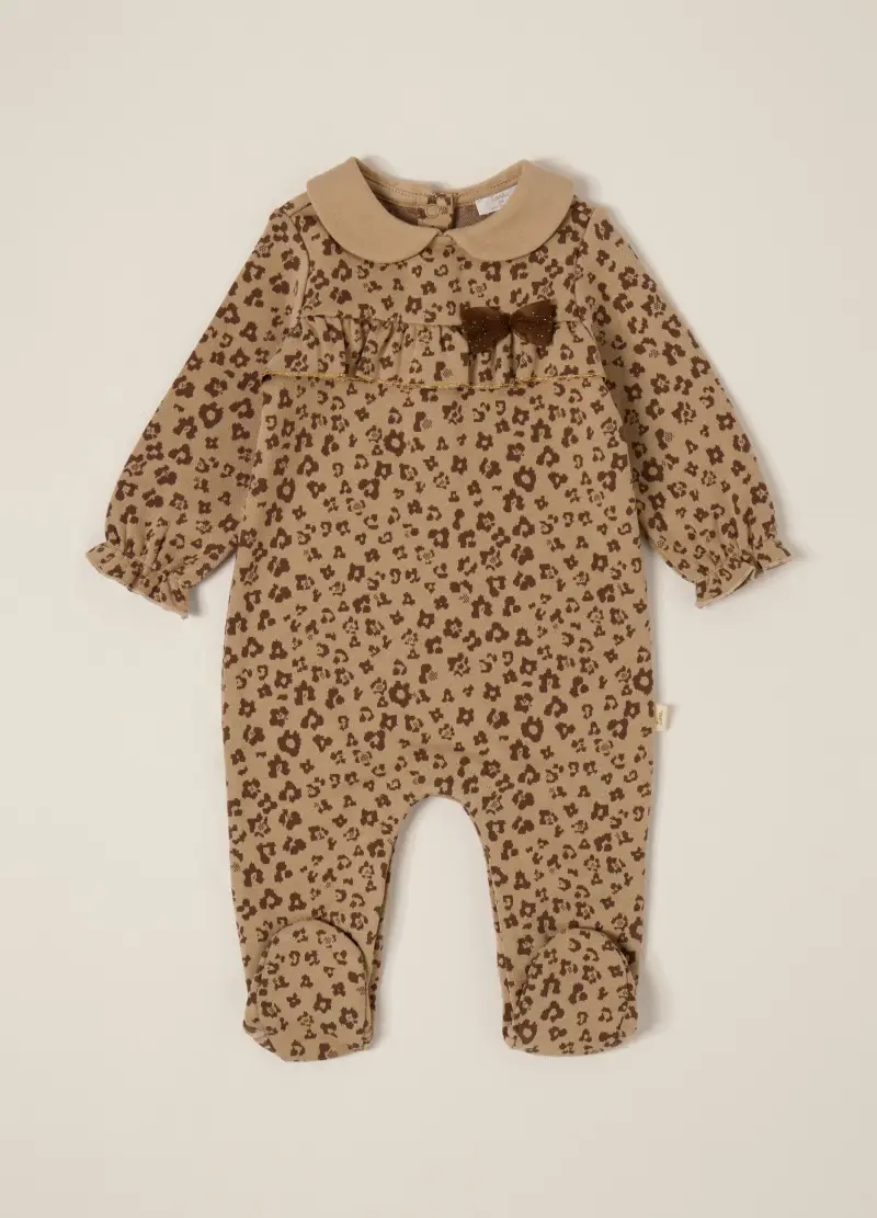 Tutina In French Terry Stretch Iana Neonata, Marrone