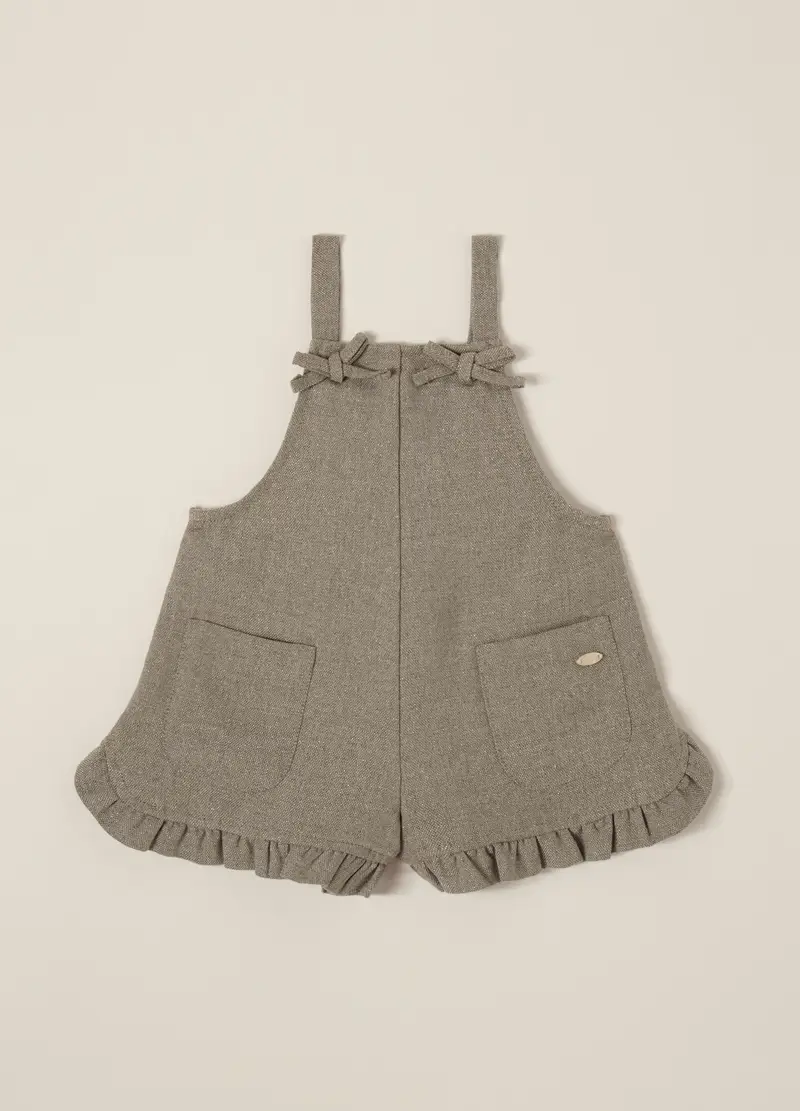 Vestito Grigio Con Balze E Tasche, Neonata, Grigio