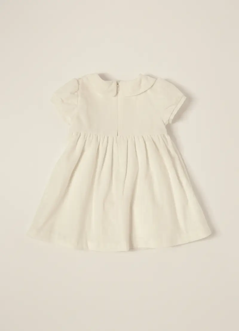 Vestito Velour Iana Neonata, Bianco miniatura 2