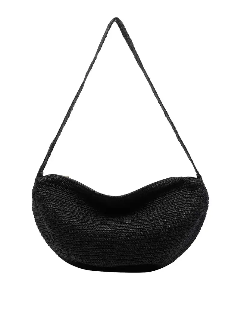 Borsa a tracolla con clip nera Nero