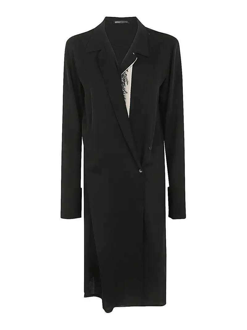 Abito a portafoglio in georgette Nero