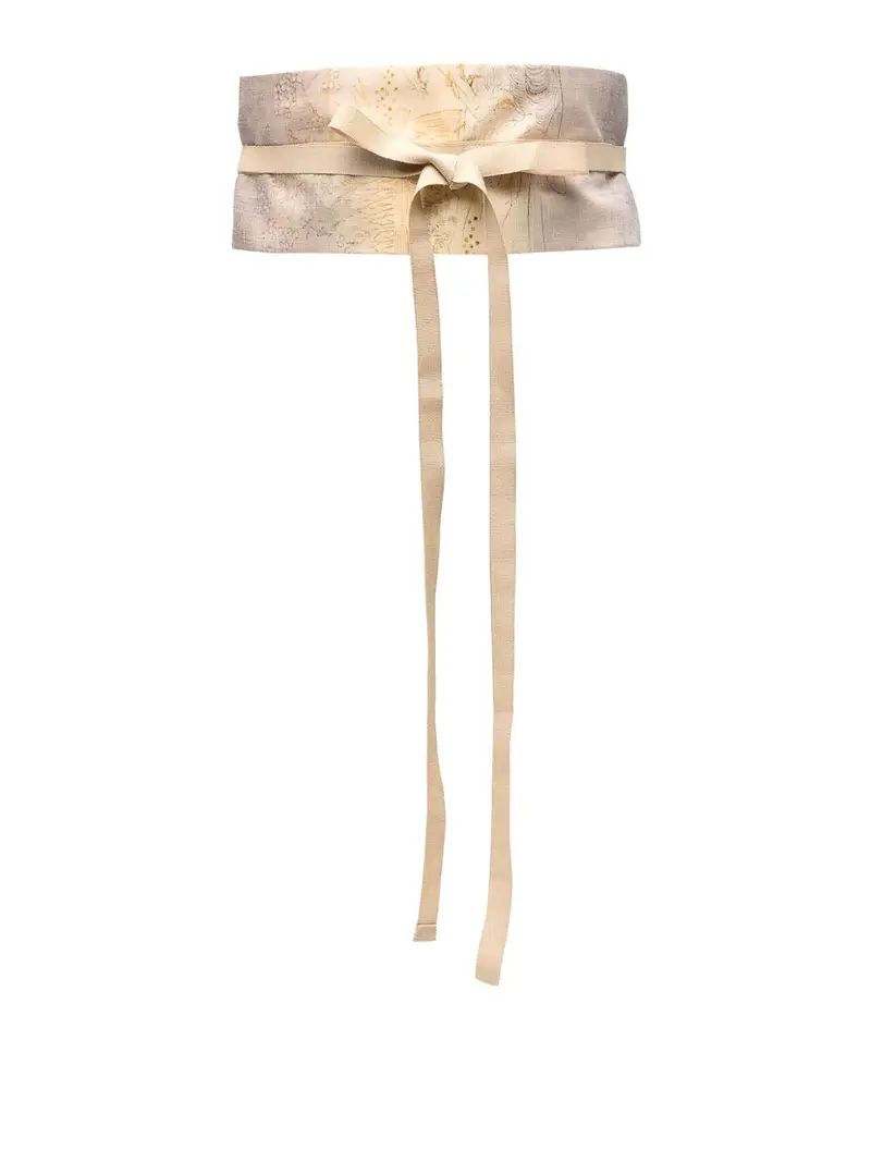 Cintura ricamata Obi Color Carne E Neutri