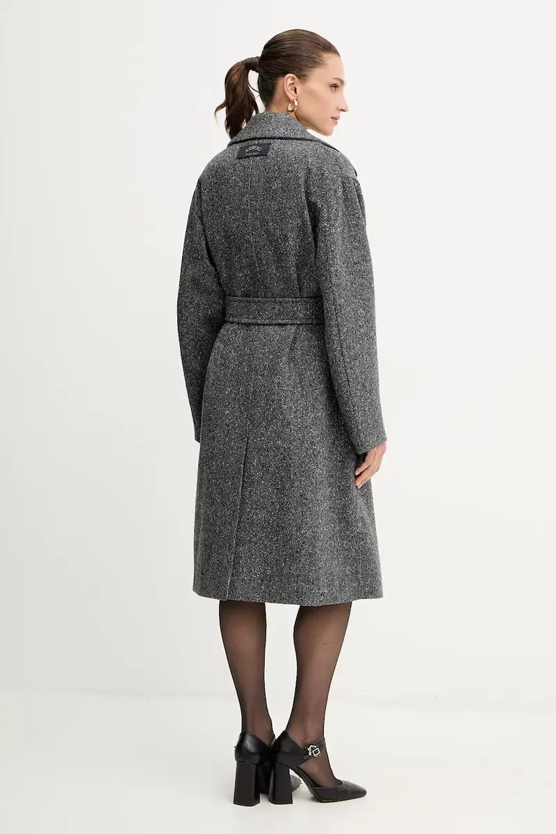 cappotto con lana colore grigio N011 3083 miniatura 3